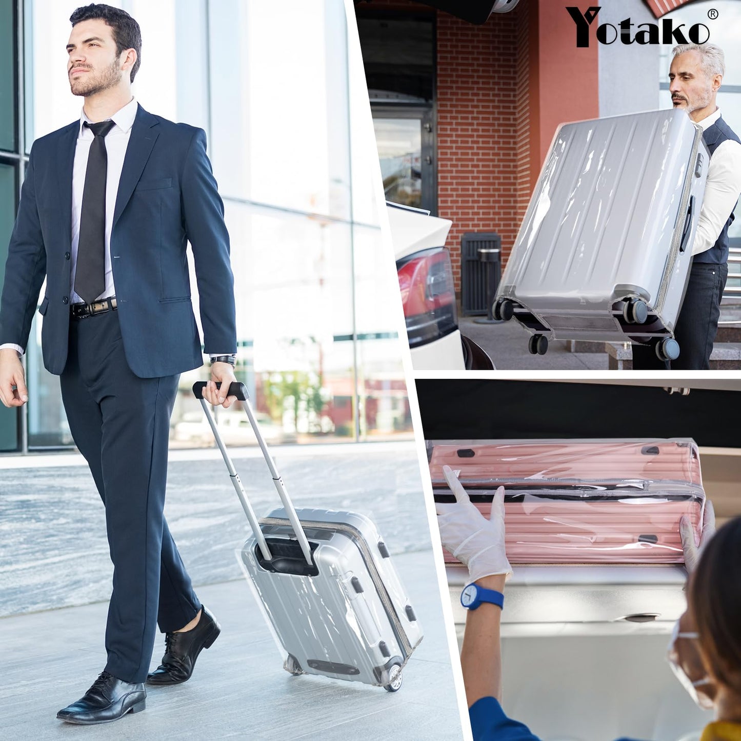 Yotako Clear PVC Suitcase Cover Protectors 28 Inch Luggage Cover for Wheeled Suitcase (28''(24.80''H x 19.90''L x 12.40''W))