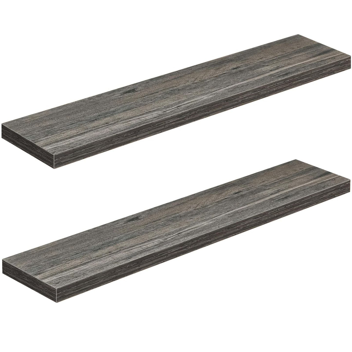 QEEIG Bathroom Shelves Floating Shelves for Wall Shelf Over Toilet Small Wall Mounted Farmhouse Decor 16 inch Set of 2, Rustic Brown (008-40BN)