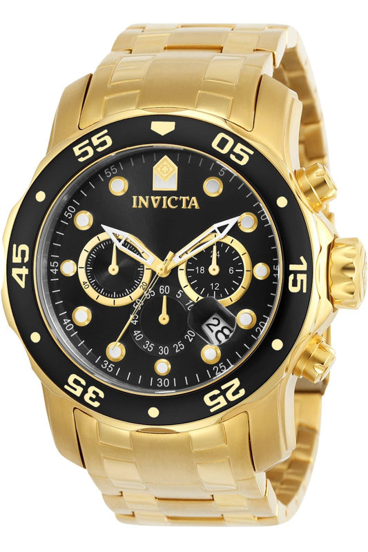 Invicta Men's Pro Diver Collection Chronograph 18k Gold-Plated Watch (Model: 0072, 21954, 21958)