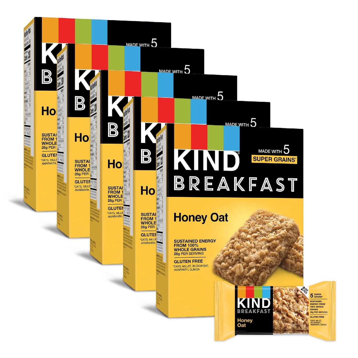 KIND Breakfast, Healthy Snack Bar, Almond Butter, Gluten Free Breakfast Bars, 8g Protein, 1.76 OZ Packs (6 Count)