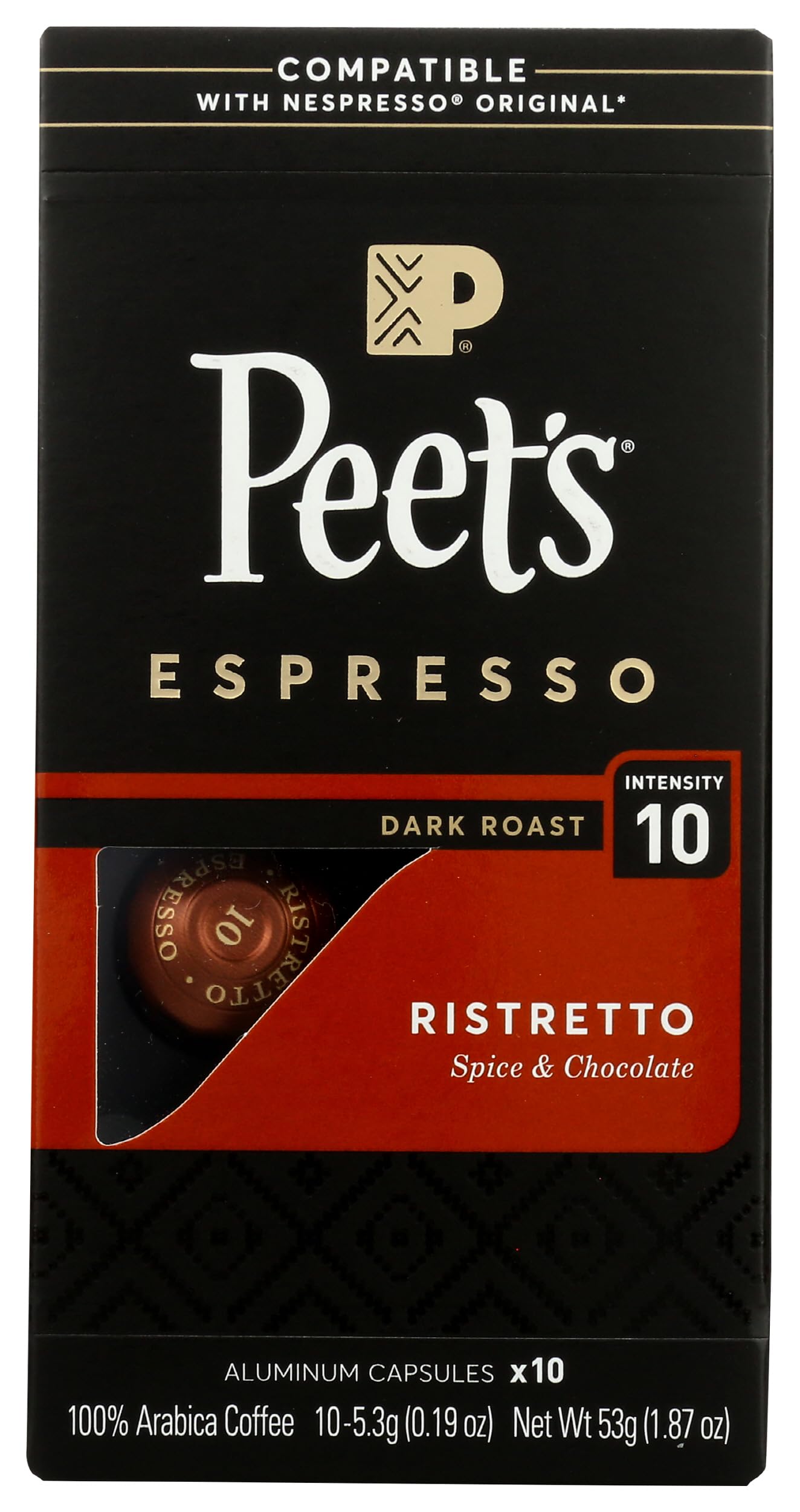 Peet's Coffee Gifts, Espresso Coffee Pods Variety Pack, Dark & Medium Roasts, Intensity 8-11, 40 Count (4 Boxes of 10 Espresso Capsules)