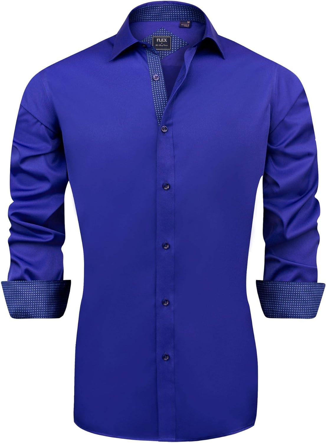 J.VER Men's Casual Long Sleeve Stretch Dress Shirt Wrinkle-Free Regular Fit Button Down Shirts