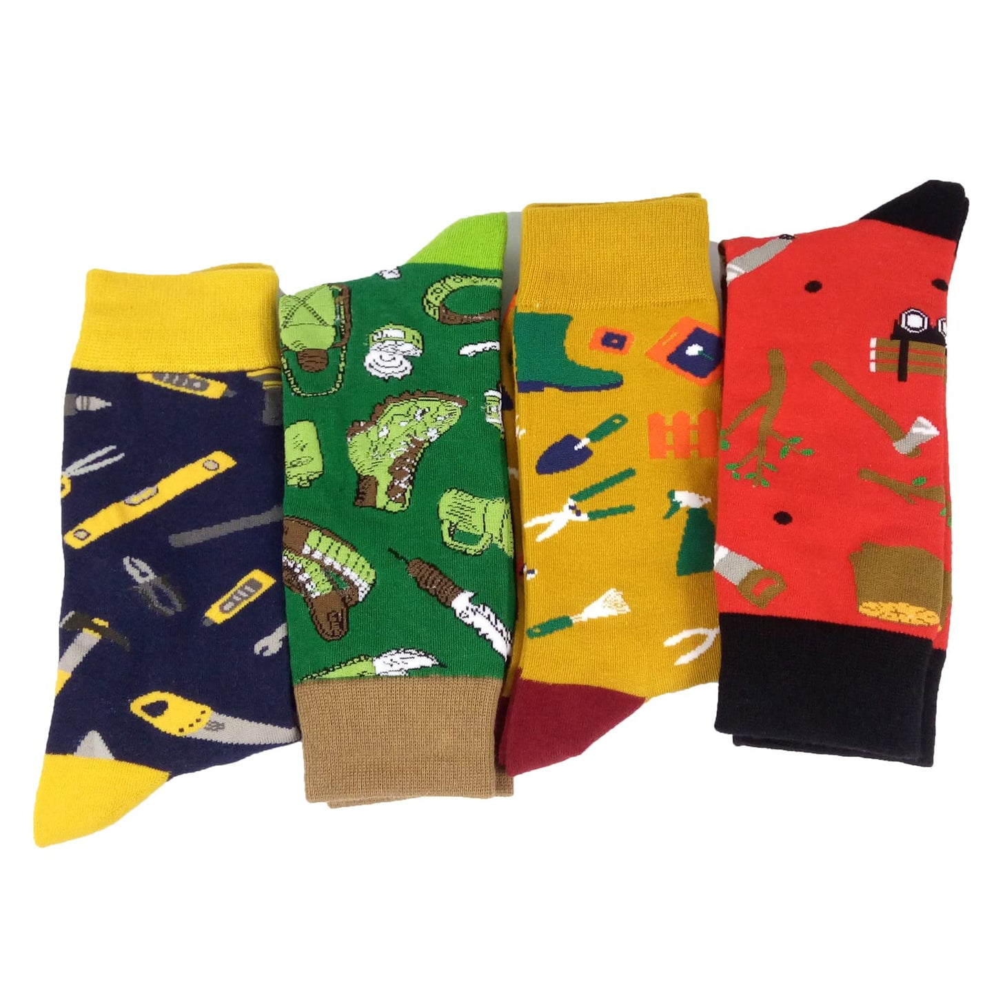 HSELL Mens Fun Patterned Dress Socks Funny Novelty Crazy Design Cotton Socks Gift for Men