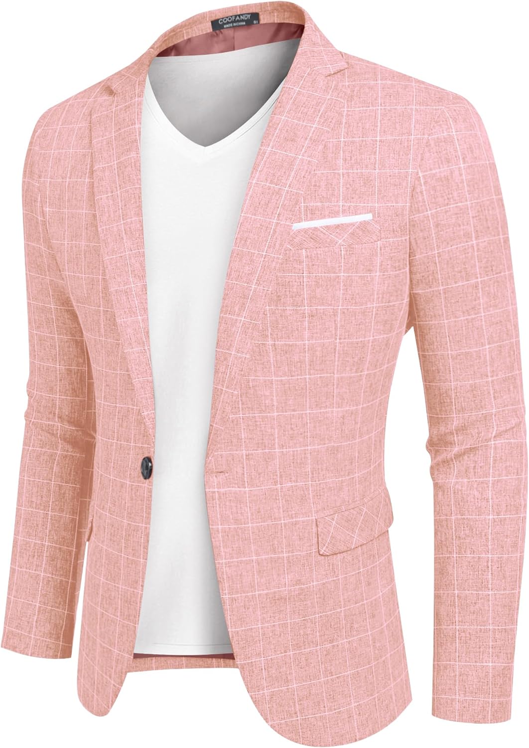 COOFANDY Men's Blazer Casual Sport Coats Slim Fit One Button Suit Jacket Lightweight Sports Jacket