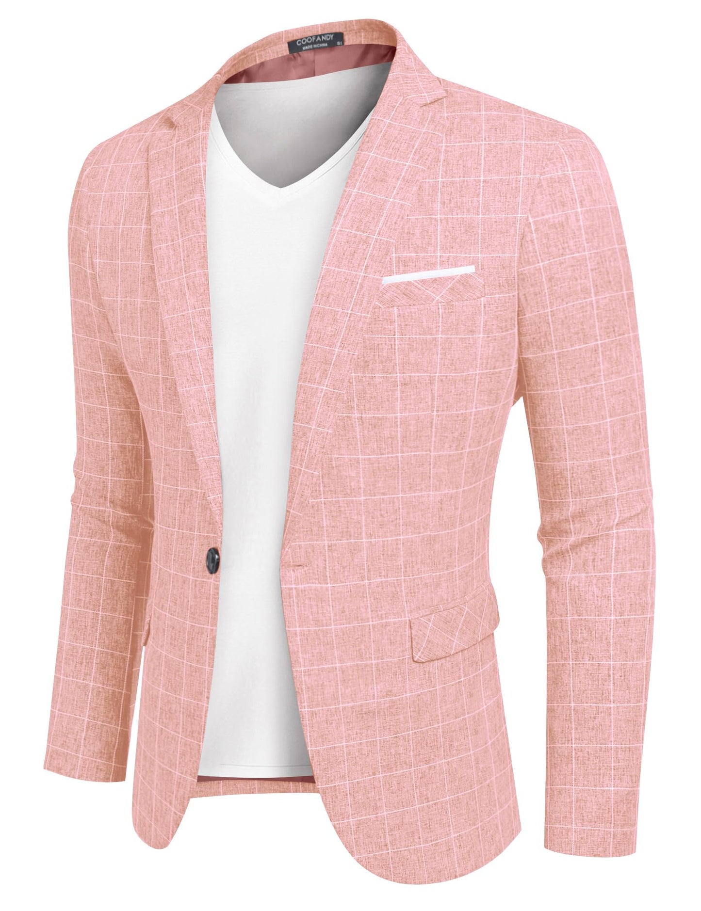 COOFANDY Men's Blazer Casual Sport Coats Slim Fit One Button Suit Jacket Lightweight Sports Jacket