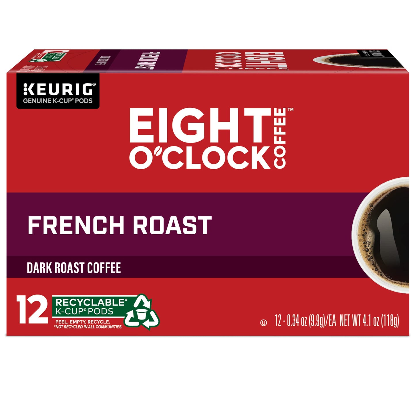 Eight O'Clock Coffee The Original Keurig Single-Serve K-Cup Pods, Medium Roast Coffee, 96 Count (4 Packs of 24)