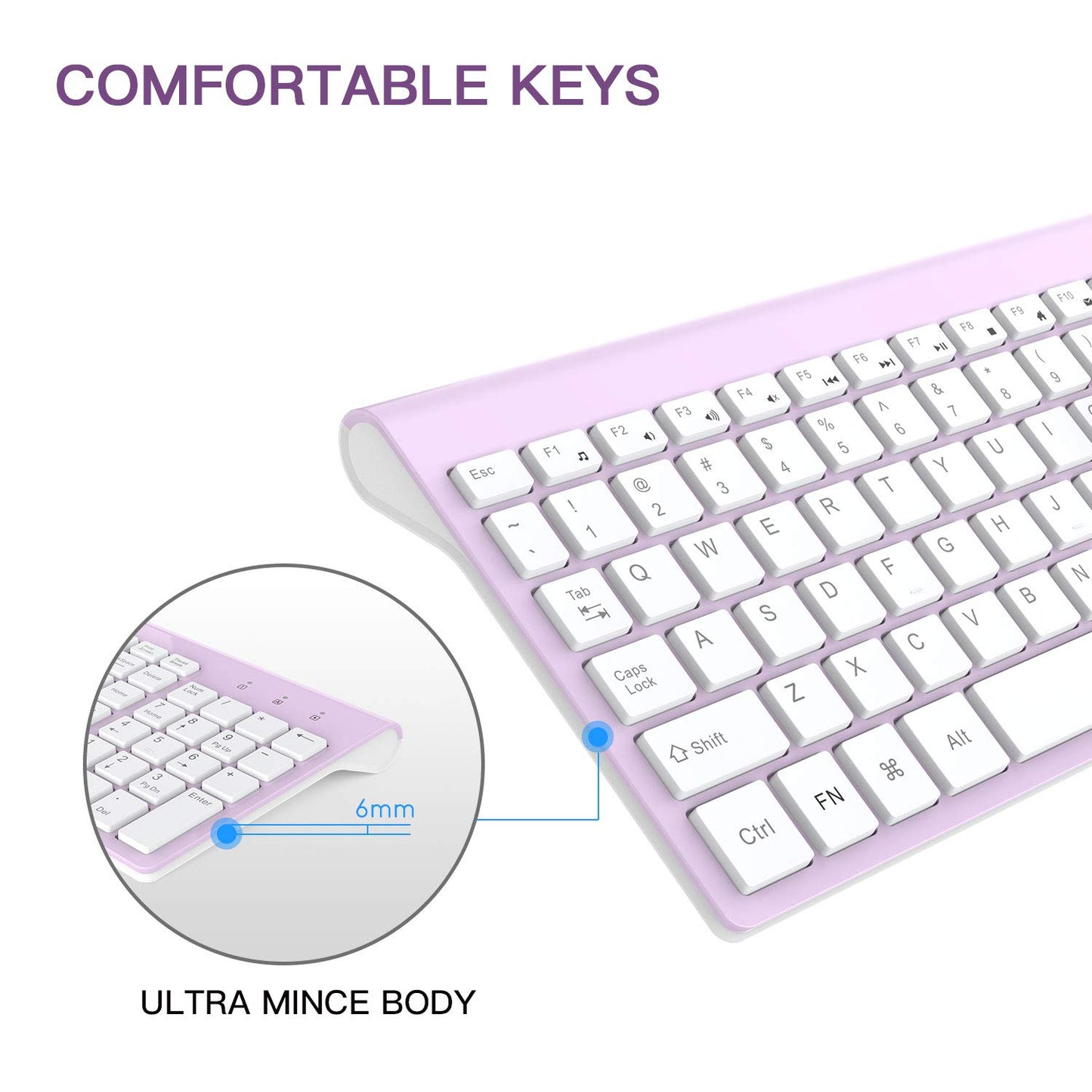 cimetech Wireless Keyboard and Mouse Combo, Compact Full Size Wireless Computer Keyboard and Mouse Set 2.4G Ultra-Thin Sleek Design for Windows, Computer, Desktop, PC, Notebook, Laptop - Grey