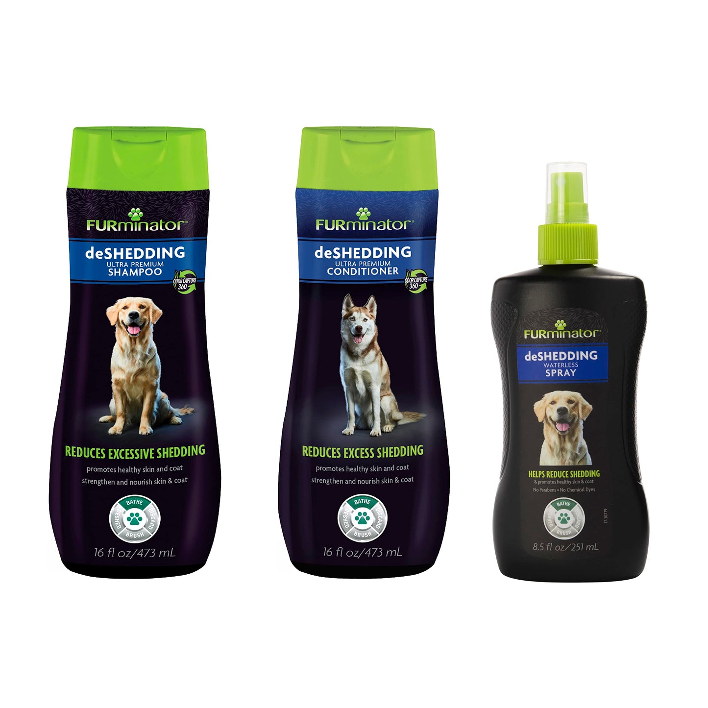 FURminator Ultra Premium deShedding Shampoo for Dogs Helps Reduce Excess Shedding, 16 oz