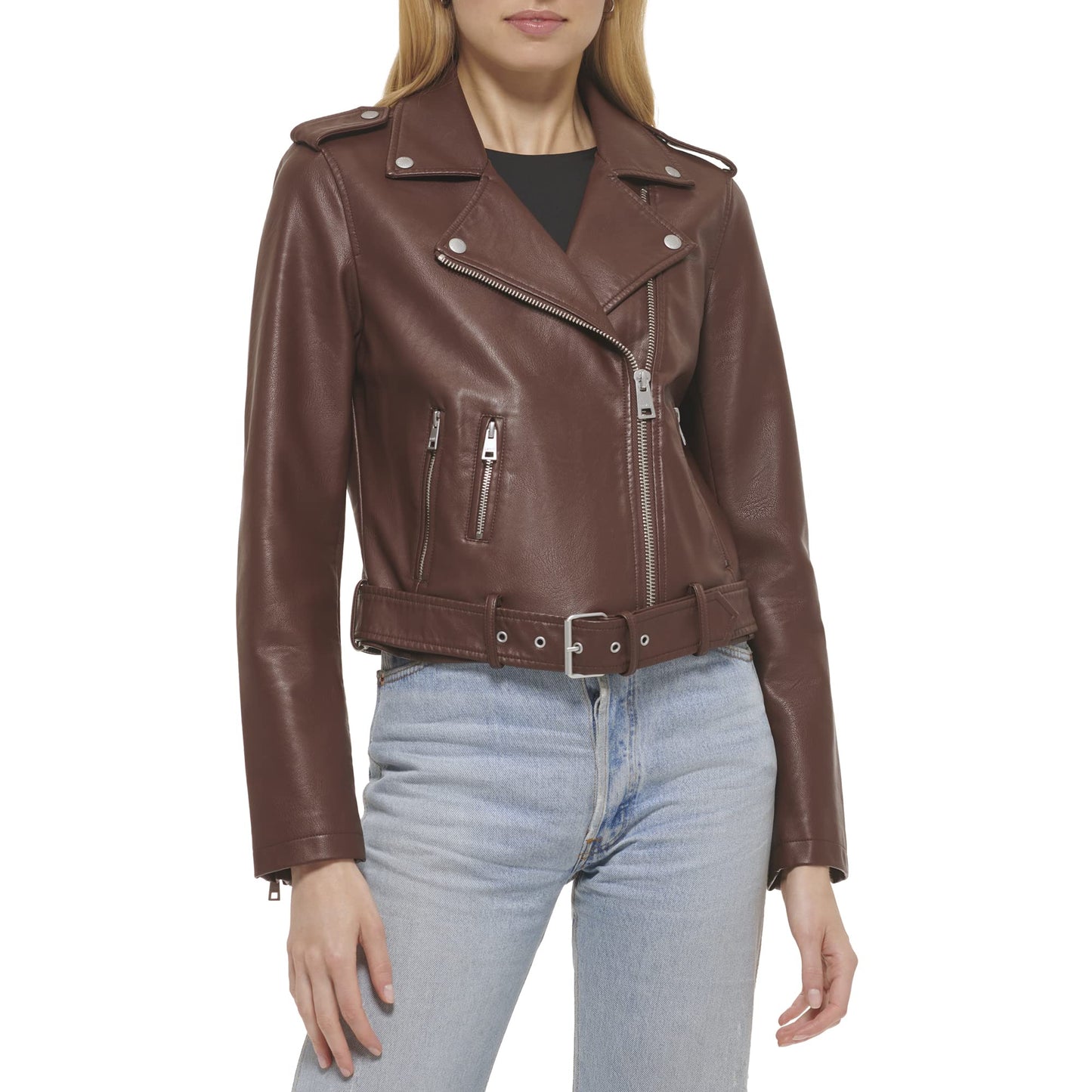 Levi's Women's Belted Faux Leather Moto Jacket (Regular & Plus Size)