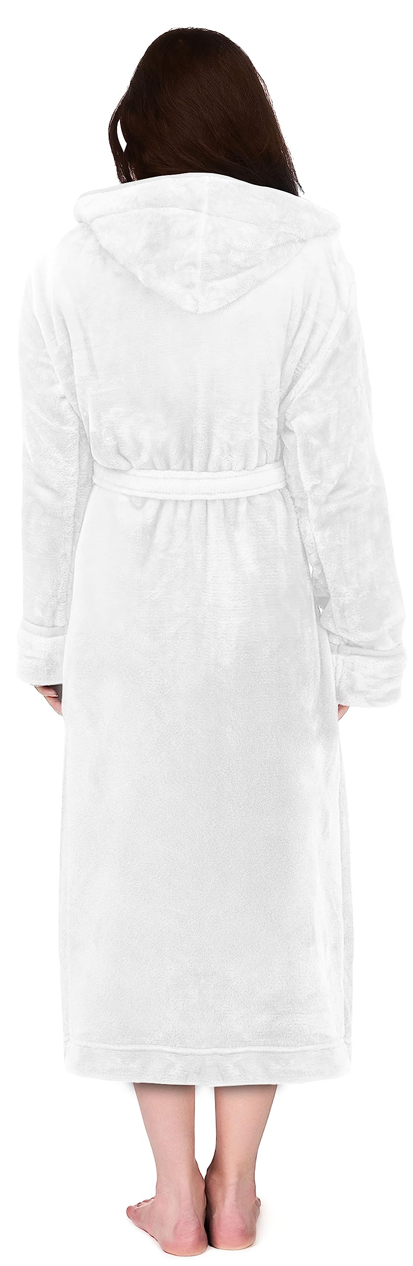 NY Threads Womens Fleece Hooded Bathrobe Plush Long Robe