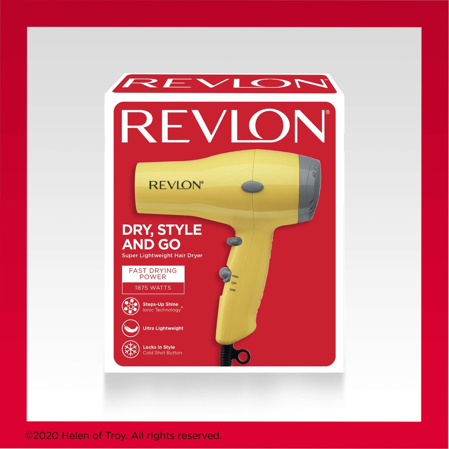 Revlon Compact Hair Dryer | 1875W Lightweight Design, Perfect for Travel, (Black)