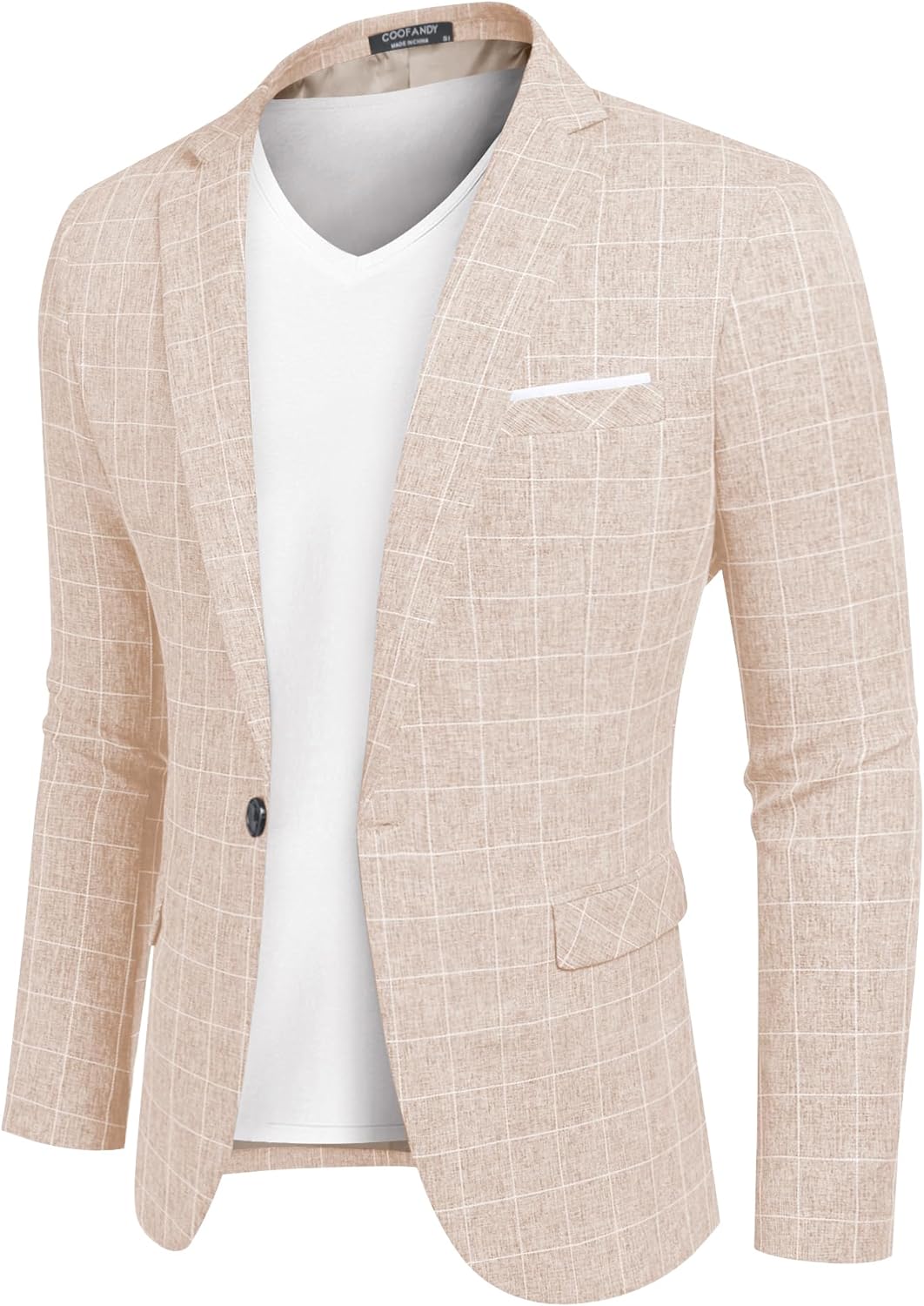 COOFANDY Men's Blazer Casual Sport Coats Slim Fit One Button Suit Jacket Lightweight Sports Jacket