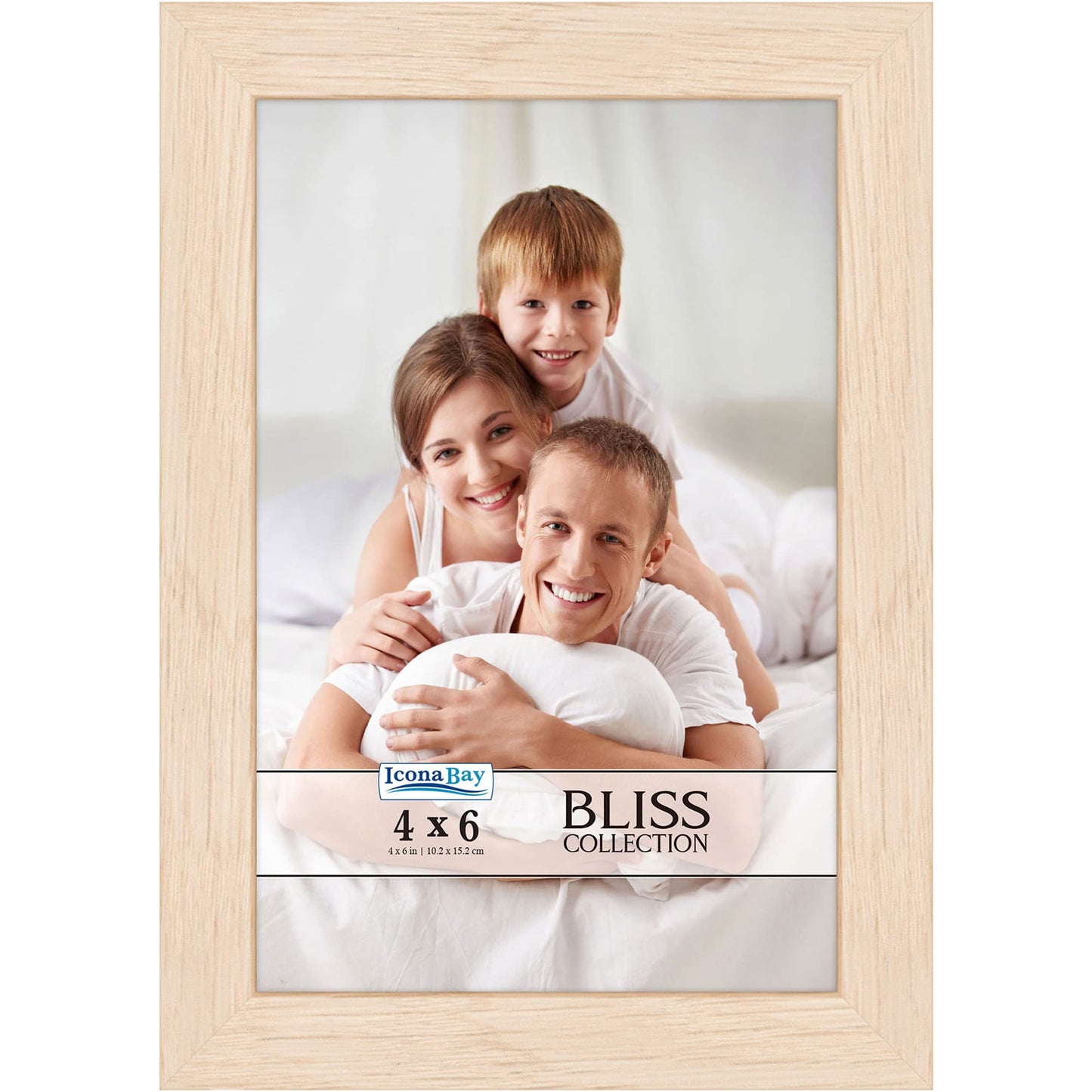 Icona Bay 5x7 Black Picture Frame, Modern Style Wood Composite Frame, Table Top or Wall Mount, Bliss Collection