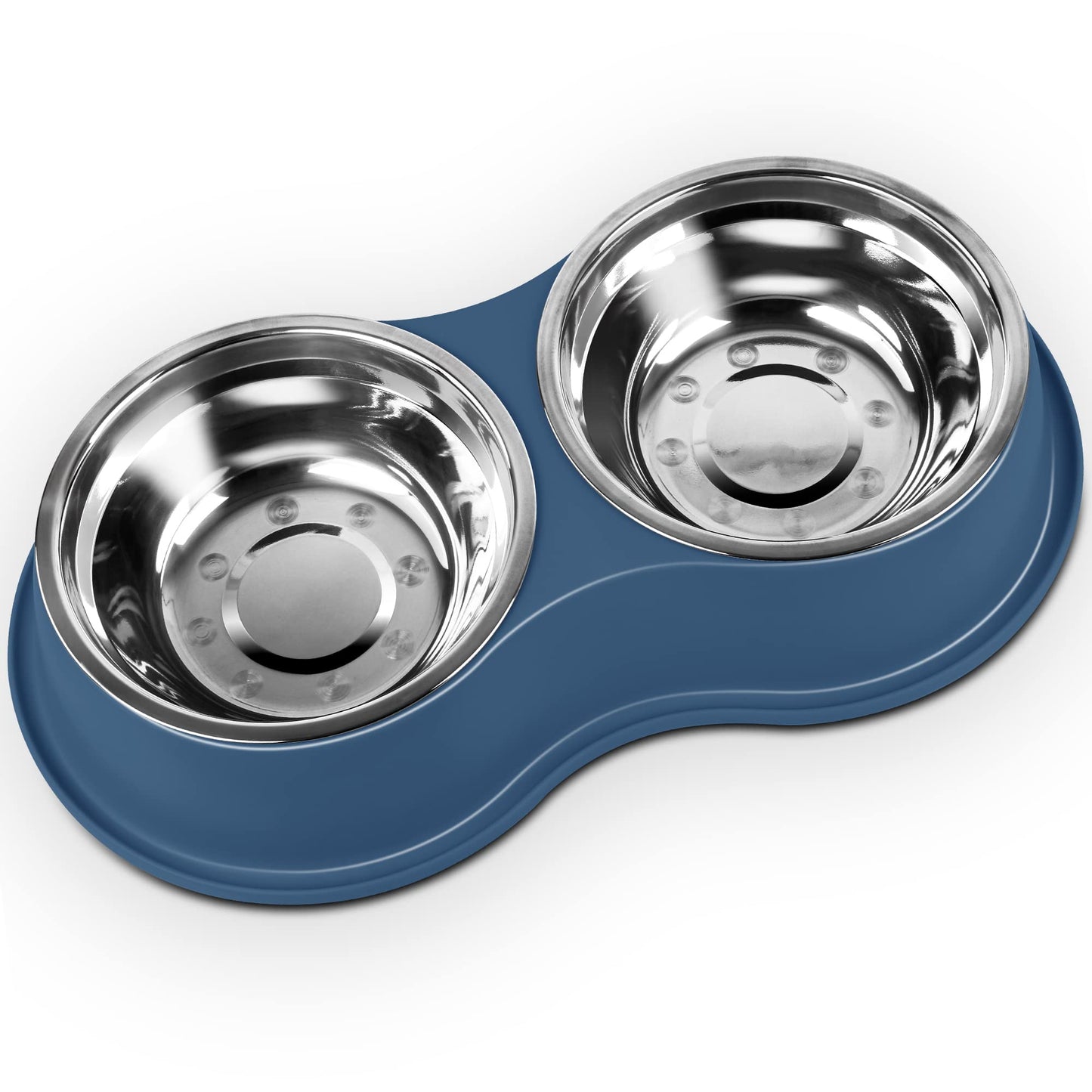 Dog Bowls Double Dog Water and Food Bowls Stainless Steel Bowls with Non-Slip Resin Station, Pet Feeder Bowls for Puppy Medium Dogs Cats