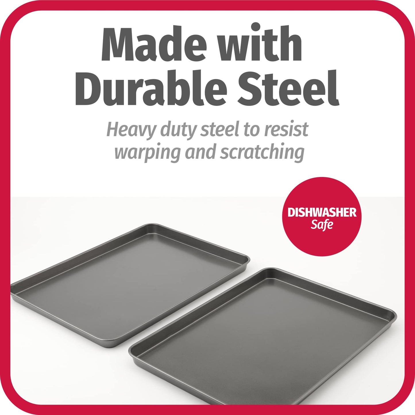 Goodcook Nonstick Steel 3-Piece Cookie Sheet Set