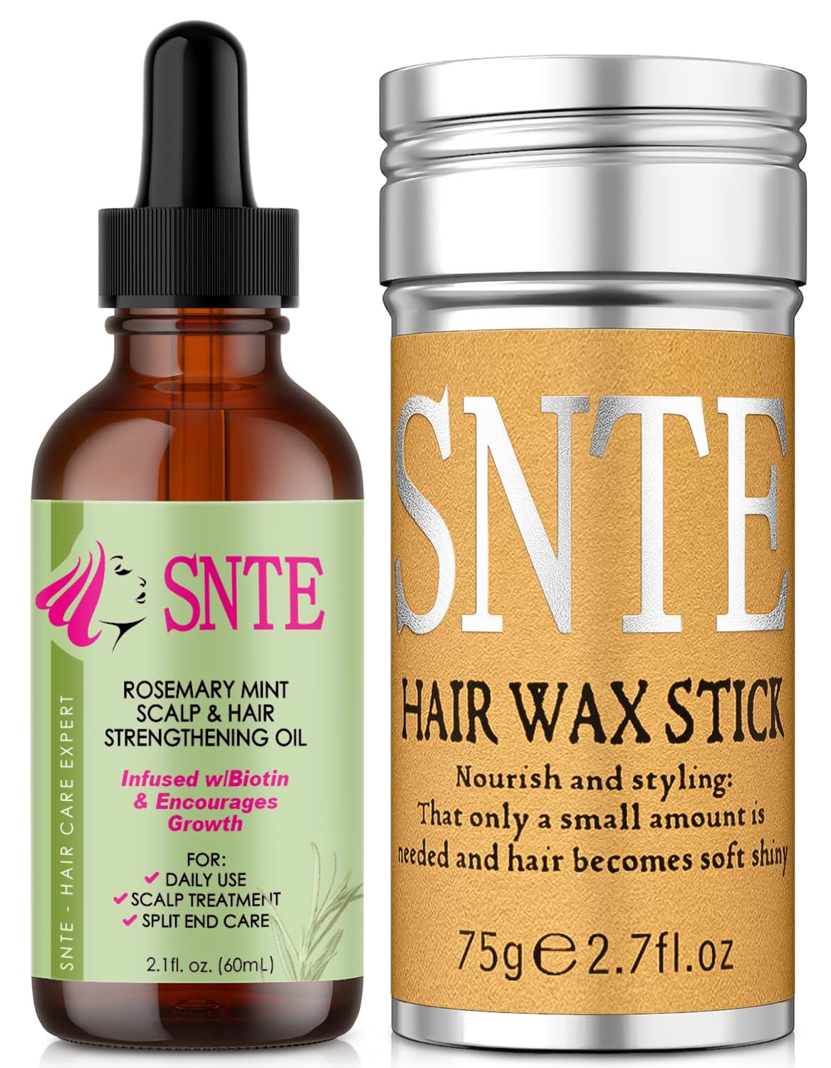 Samnyte Hair Wax Stick, Wax Stick for Hair Slick Stick, Hair Wax Stick for Flyaways Hair Gel Stick Non-greasy Styling Cream for Fly Away & Edge Control Frizz Hair 2.7 Oz