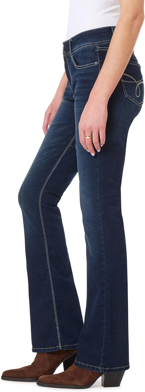 WallFlower Women's Luscious Curvy Bootcut Mid-Rise Insta Stretch Juniors Jeans (Standard and Plus)