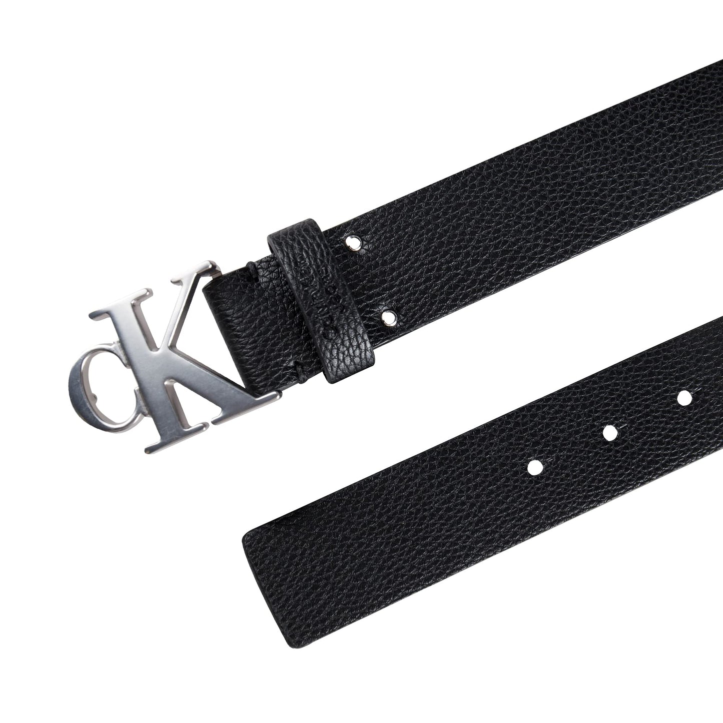 Calvin Klein Men's Casual Statement Plaque Buckle Belt with Logo Treatment