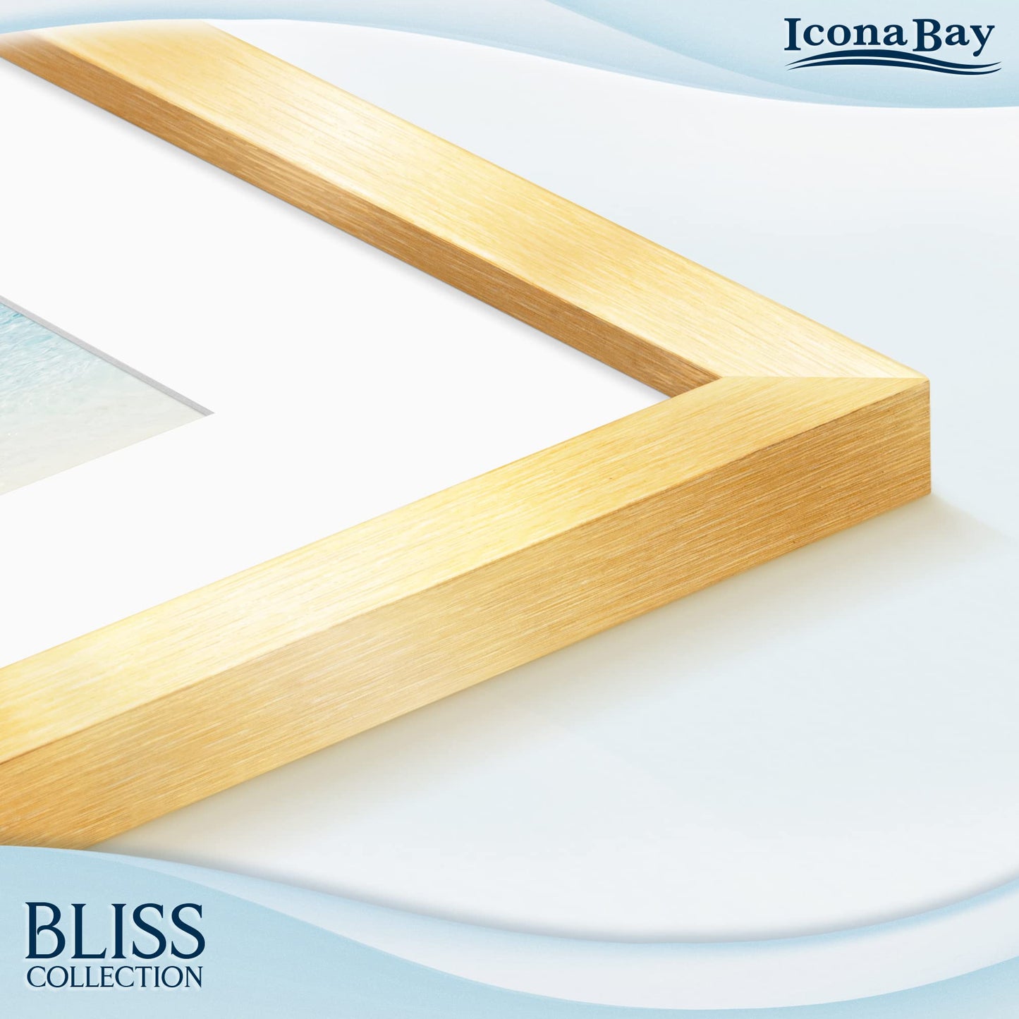 Icona Bay 5x7 Black Picture Frame, Modern Style Wood Composite Frame, Table Top or Wall Mount, Bliss Collection