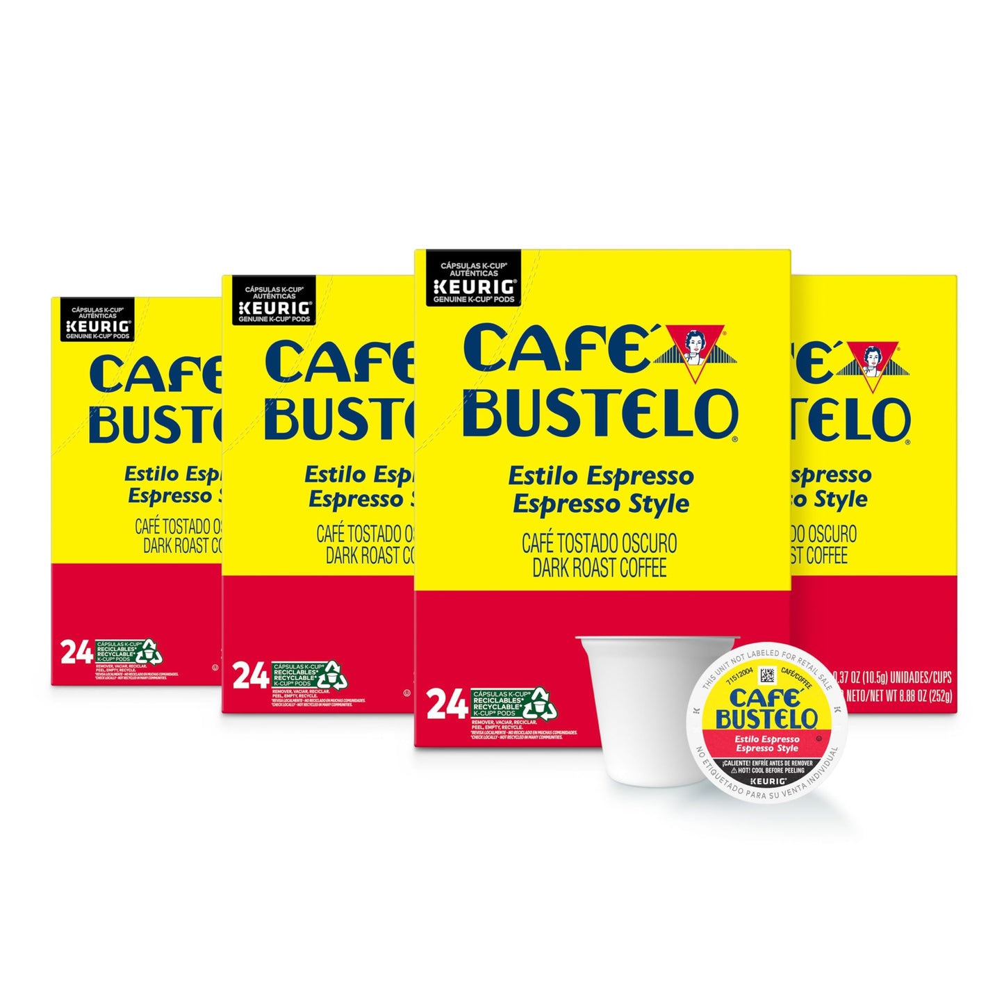 Café Bustelo Espresso Style Dark Roast Coffee, 72 Keurig K-Cup Pods