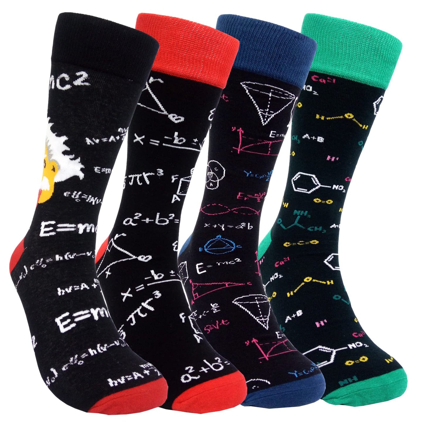 HSELL Mens Fun Patterned Dress Socks Funny Novelty Crazy Design Cotton Socks Gift for Men