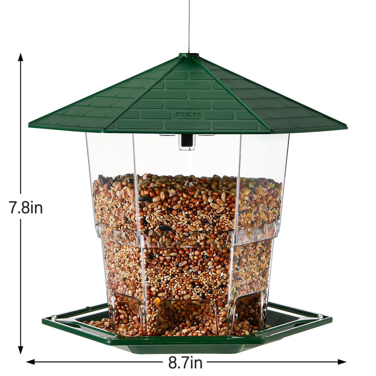 Bird Feeders for Outdoors Hanging, Bird Feeder with a Latch Feature, Wild Bird Seed for Outside Feeders and Garden Decoration Yard for Bird Watchers(Black, 1 Pack)