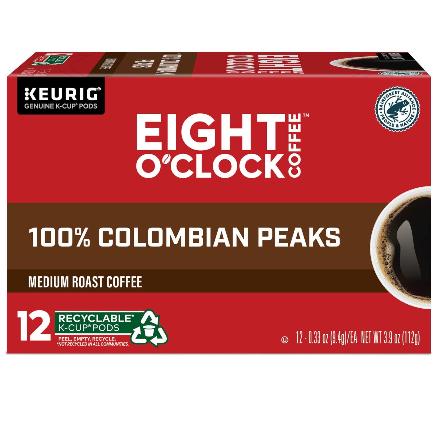 Eight O'Clock Coffee The Original Keurig Single-Serve K-Cup Pods, Medium Roast Coffee, 96 Count (4 Packs of 24)