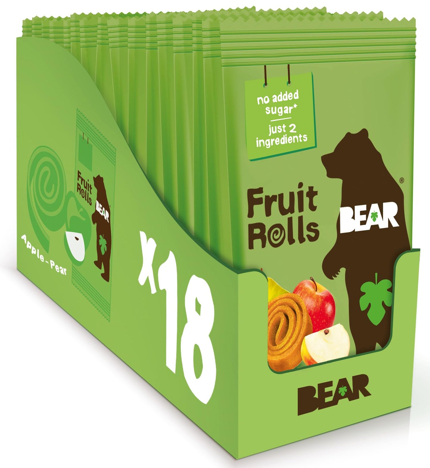 BEAR Real Fruit Snack Rolls - Gluten Free, Vegan, and Non-GMO - Strawberry – Healthy School And Lunch Snacks For Kids And Adults, 0.7 Ounce (Pack of 12)