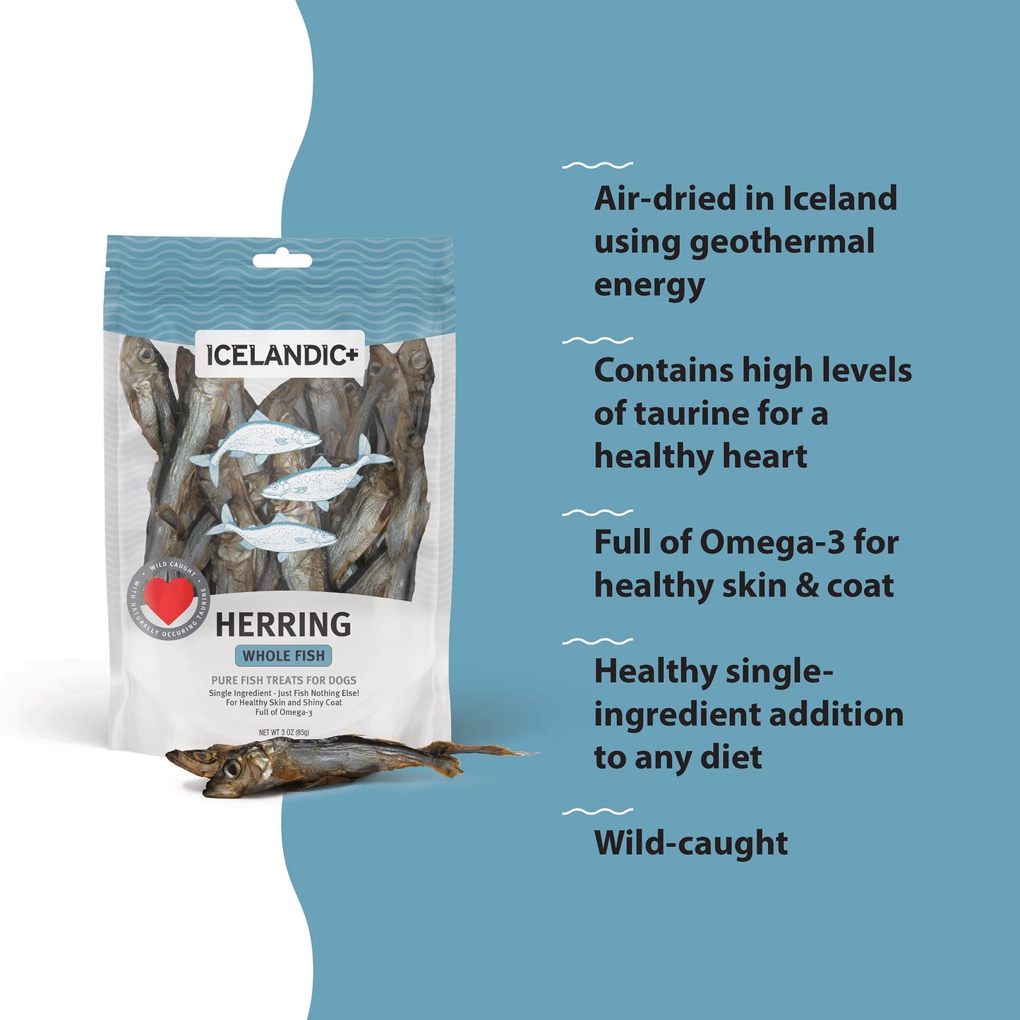 Icelandic+ Herring Whole Fish Dog Treat 3-oz Bag