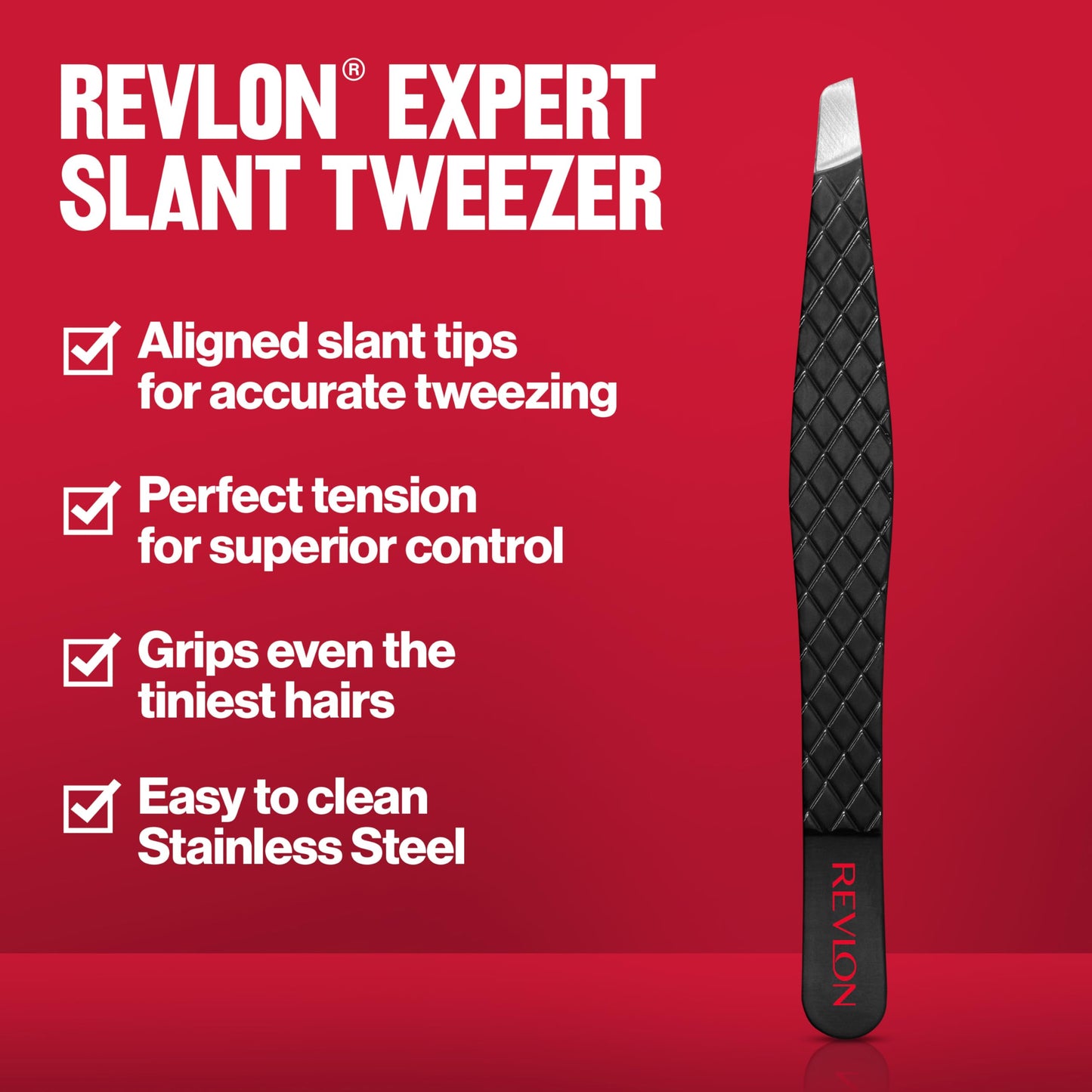 Revlon Expert Eyebrow Hair Removal Tweezer, Tweezers for Men, Women & Kids, Stainless Steel