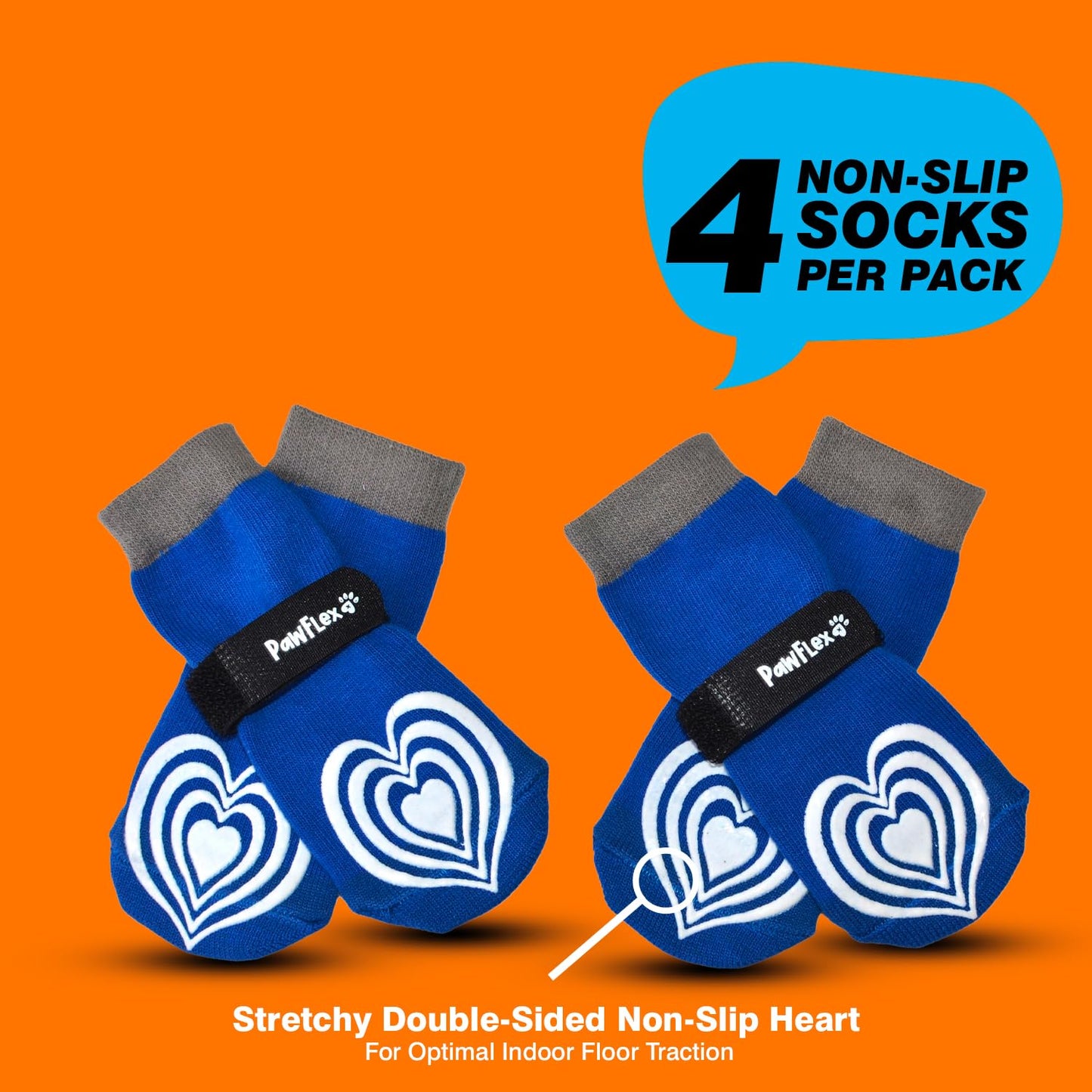 Medical First-Aid Double Sided Anti-Slip Cotton Dog Socks | PawFlex Comfy Pawz Silicone Nonslip at Inner Cuff for No Twisting or Sliding Off | Pet Paw Protection |Wound Care | Traction Control