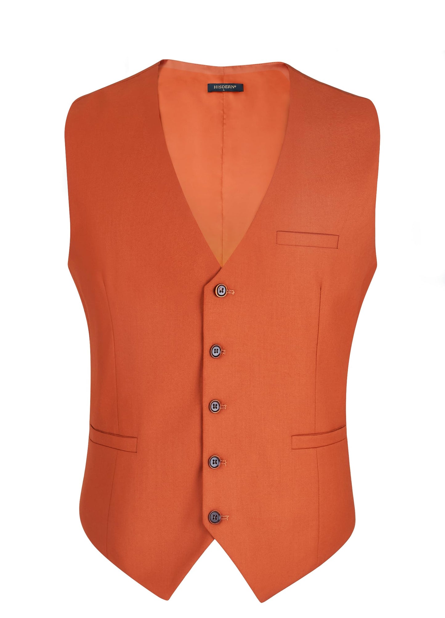 HISDERN Men's Suit Vest Business Formal Dress Waistcoat Vest with 3 Pockets for Suit or Tuxedo