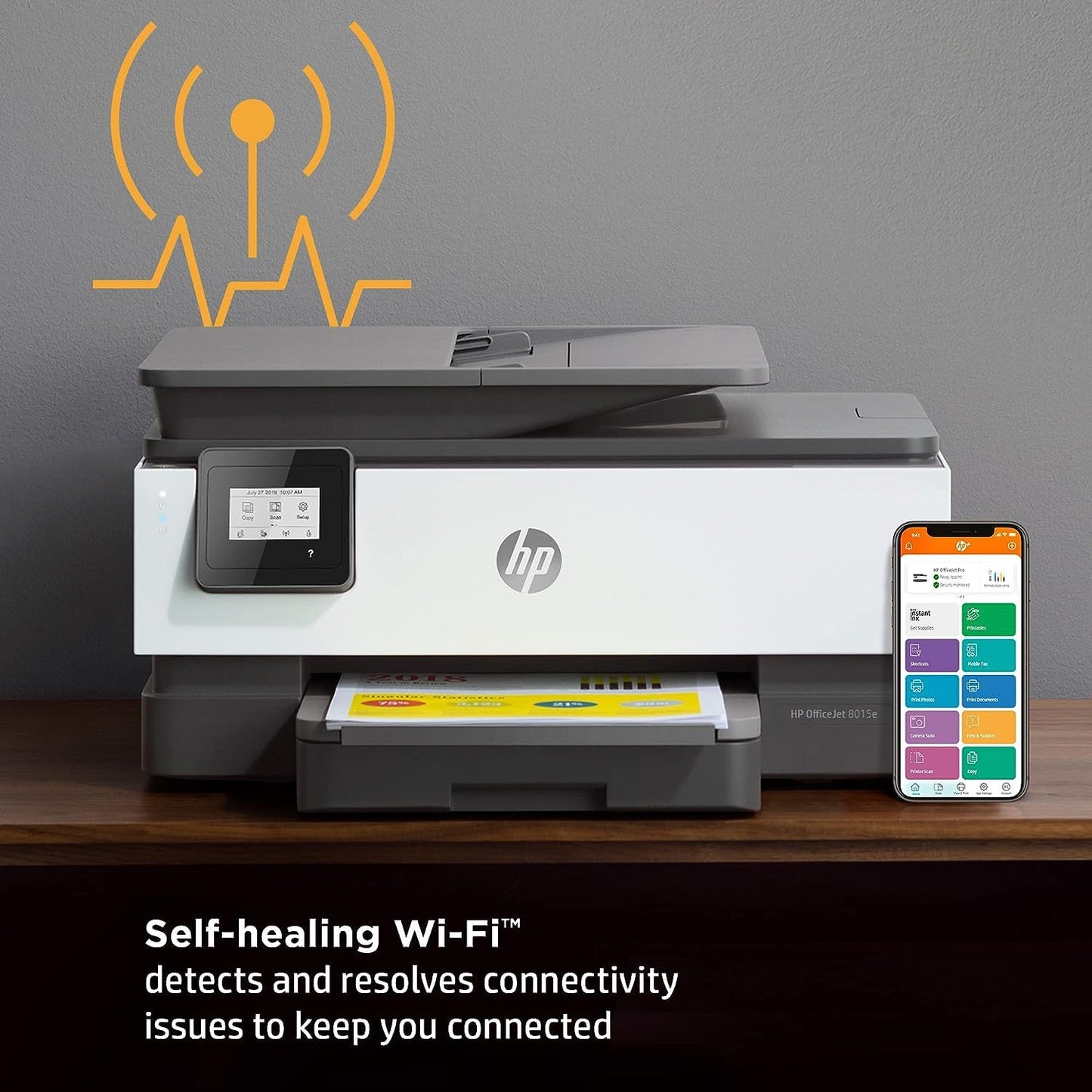 HP OfficeJet 8015e Wireless Color All-in-One Printer with 3 months of ink included