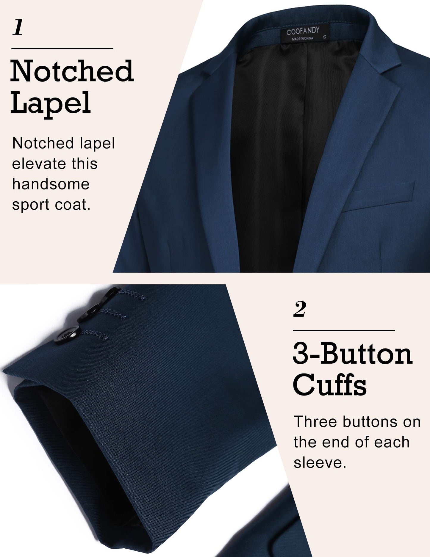 COOFANDY Mens Sport Coat Casual Blazer One Button Business Suit Jacket