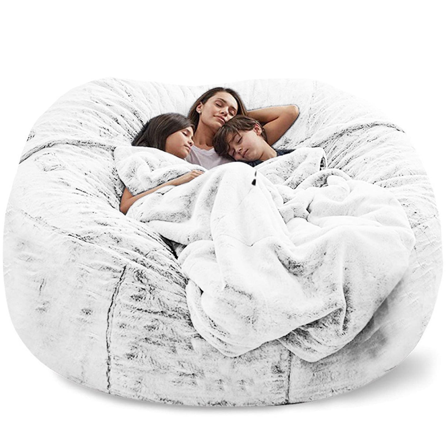 Big Huge Giant Bean Bag Chair for Adults, (No Filler) Bean Bag Chairs in Multiple Sizes and Colors Giant Foam-Filled Furniture - Machine Washable Covers, Double Stitched Seams (Black,6FT)