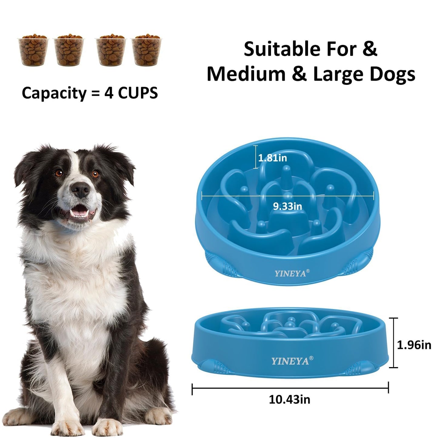 Slow Feeder Dog Bowls Small Breed, Dog Slow Feeder Bowl, Dog Food Bowls Slow Feeder, Small Dog Bowl Slow Feeder, Dog Puzzle Feeder Bowls, Dog Bowls Small Size Dog, Slow Eating Dog Bowl 1~2Cups