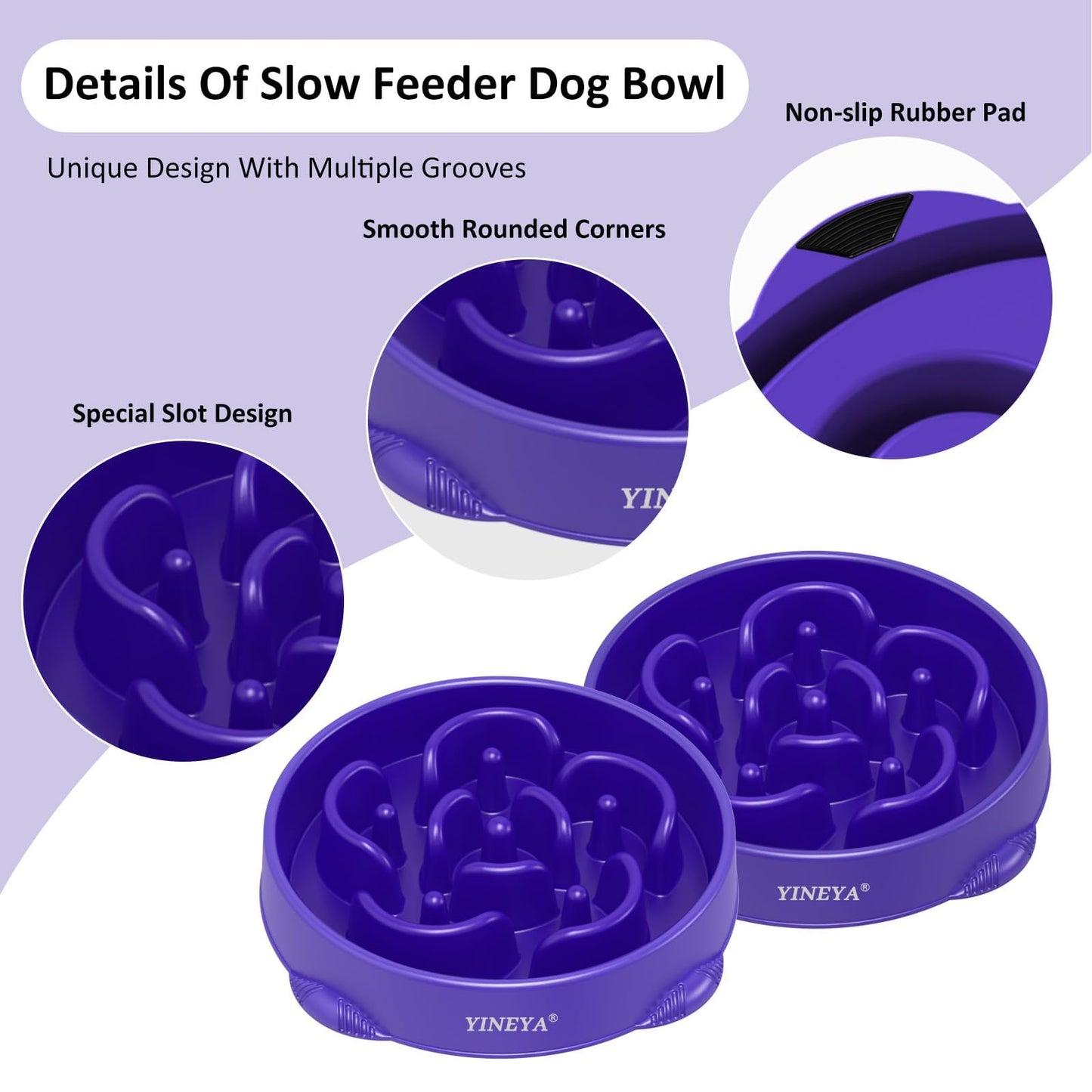 Slow Feeder Dog Bowls Small Breed, Dog Slow Feeder Bowl, Dog Food Bowls Slow Feeder, Small Dog Bowl Slow Feeder, Dog Puzzle Feeder Bowls, Dog Bowls Small Size Dog, Slow Eating Dog Bowl 1~2Cups