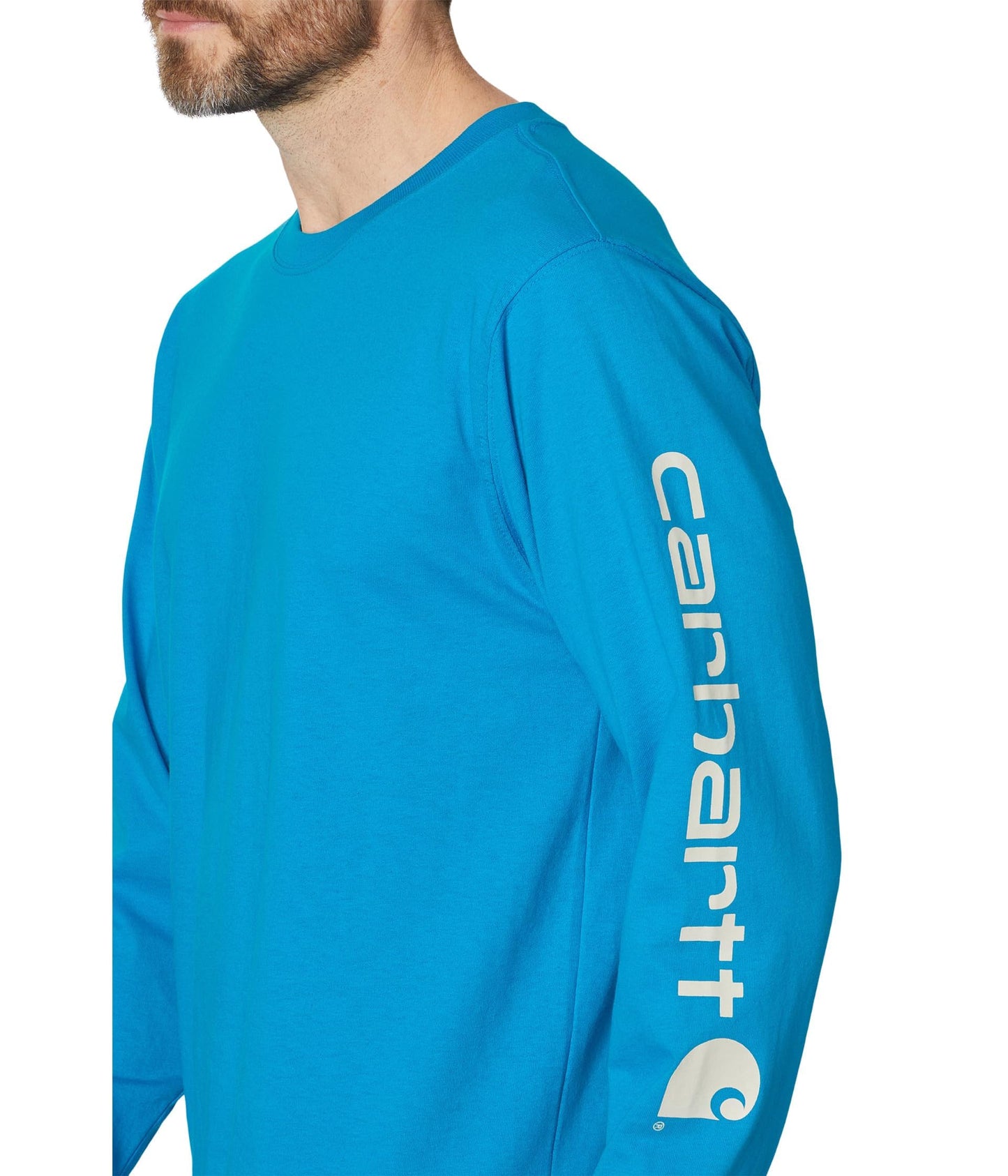 Carhatt Mens Loose Fit Heavyweight LongSleeve Logo Sleeve Graphic TShirt