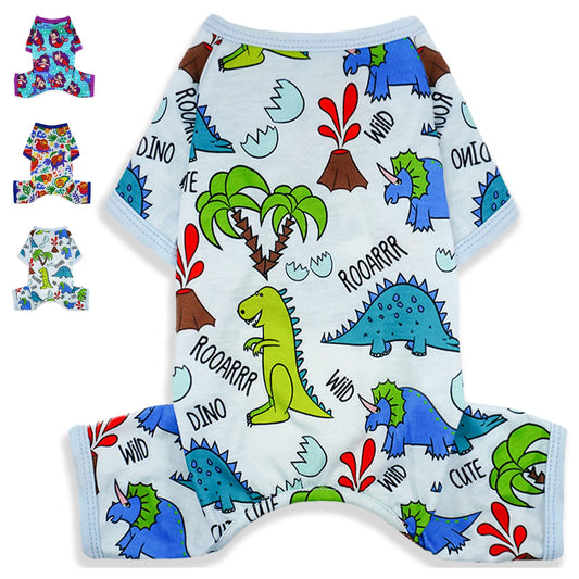 Dog Pajamas Spring Summer Dog Clothes for Small Medium Dogs Girl Boy Cute Soft Puppy Pjs Clothes Doggie Onesies Cat Pet Jammies Outfit (Medium)