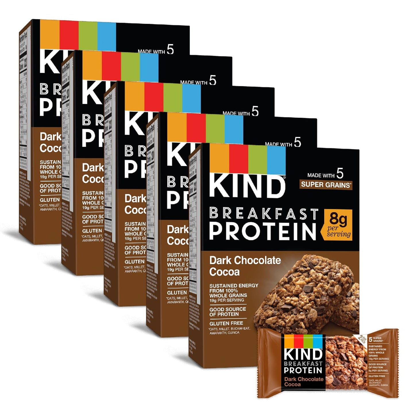 KIND Breakfast, Healthy Snack Bar, Almond Butter, Gluten Free Breakfast Bars, 8g Protein, 1.76 OZ Packs (6 Count)