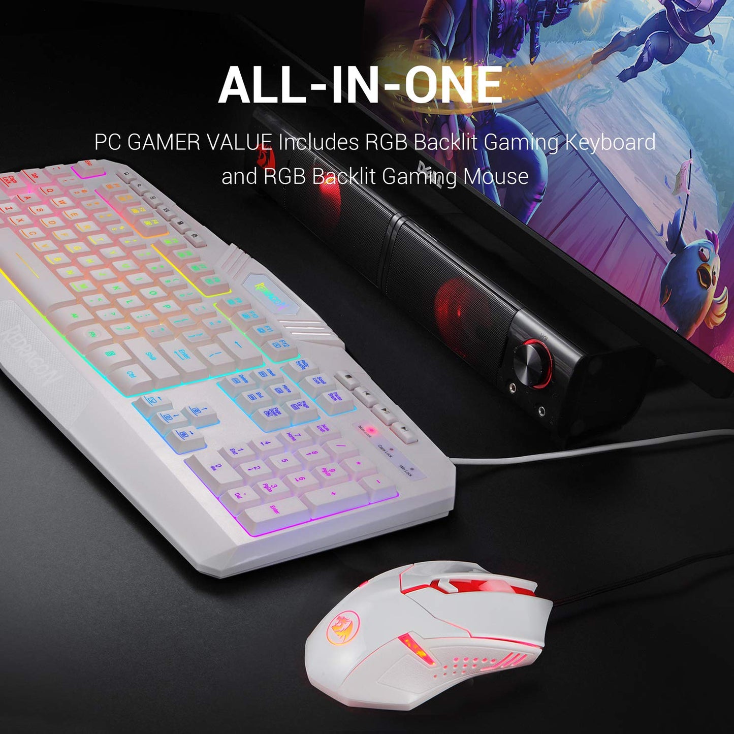 Redragon S101 Gaming Keyboard, M601 Mouse, RGB Backlit Gaming Keyboard, Programmable Backlit Gaming Mouse, Value Combo Set [New Version]