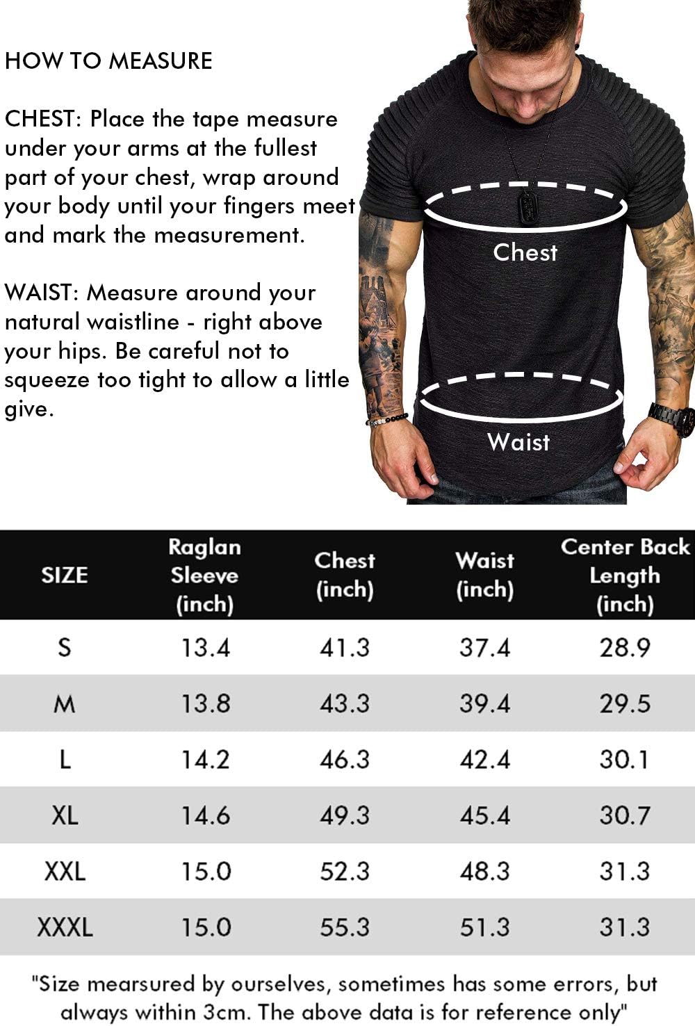 COOFANDY Men's Muscle T-Shirt Pleated Raglan Sleeve Bodybuilding Gym Tee Short Sleeve Fashion Workout Shirts Hipster Shirt