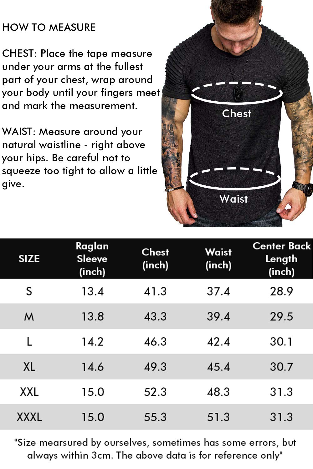 COOFANDY Men's Muscle T-Shirt Pleated Raglan Sleeve Bodybuilding Gym Tee Short Sleeve Fashion Workout Shirts Hipster Shirt