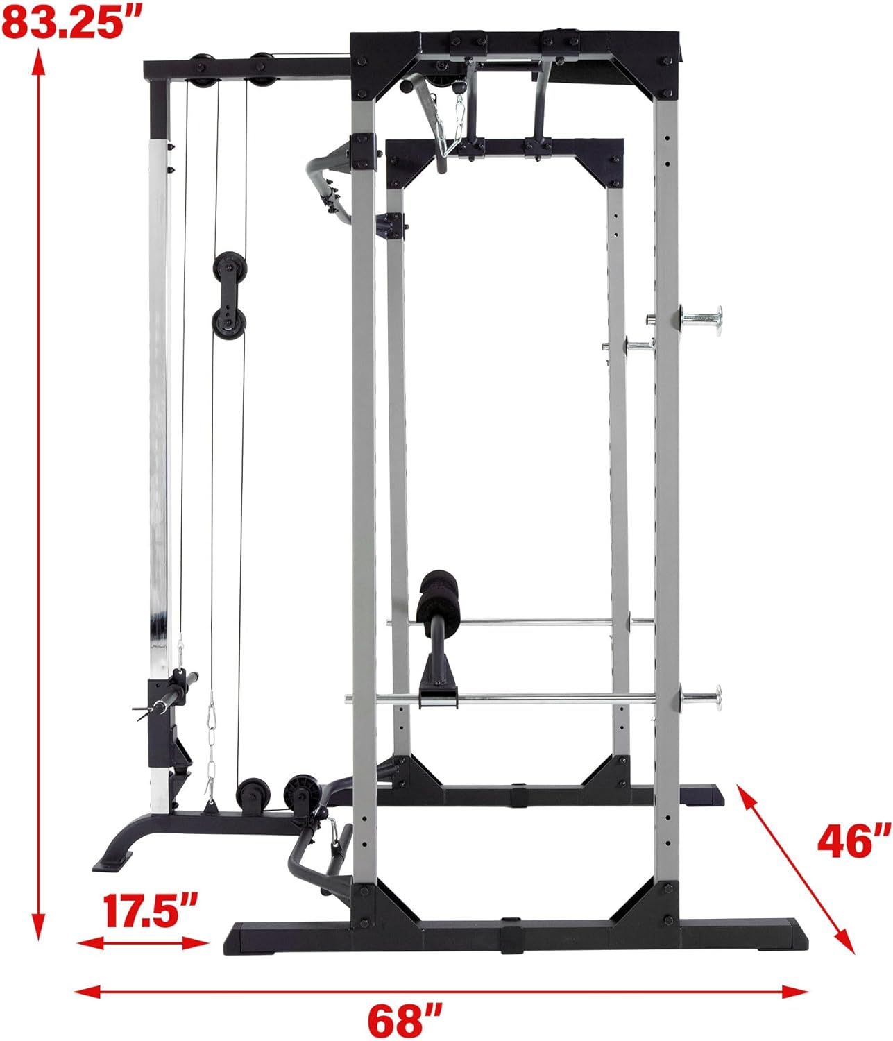 Fitness Reality Squat Rack Power Cage with | Optional LAT Pulldown & Leg Holdown Attachment | Squat and Bench Rack Combos| Super Max 810 XLT |