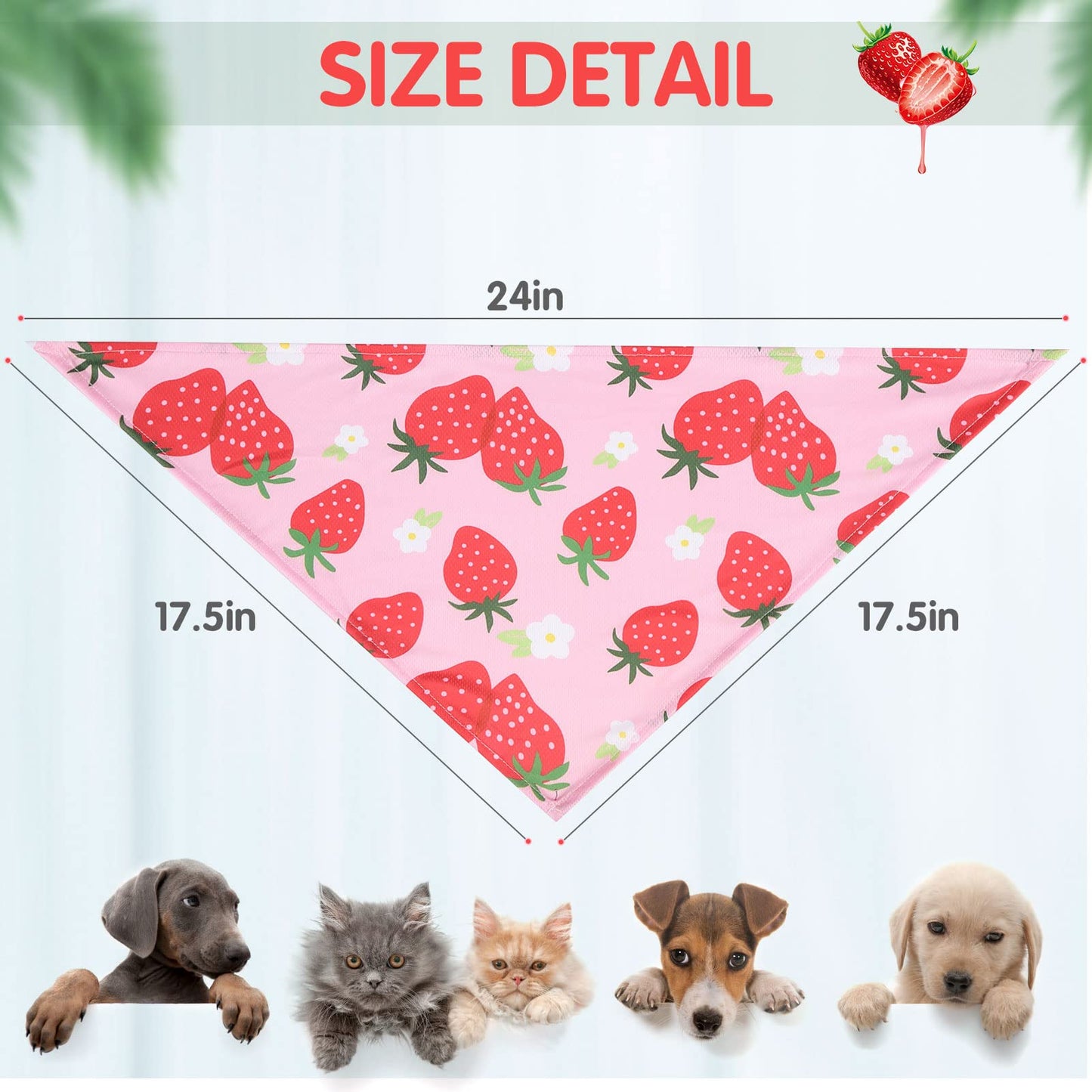 EXPAWLORER Dog Cooling Bandana Set - 4 Pack Hawaii Dog Bandana, Summer Triangle Scarfs Bibs with Cute Fruit Patterns for Small Medium Large Dogs, Large