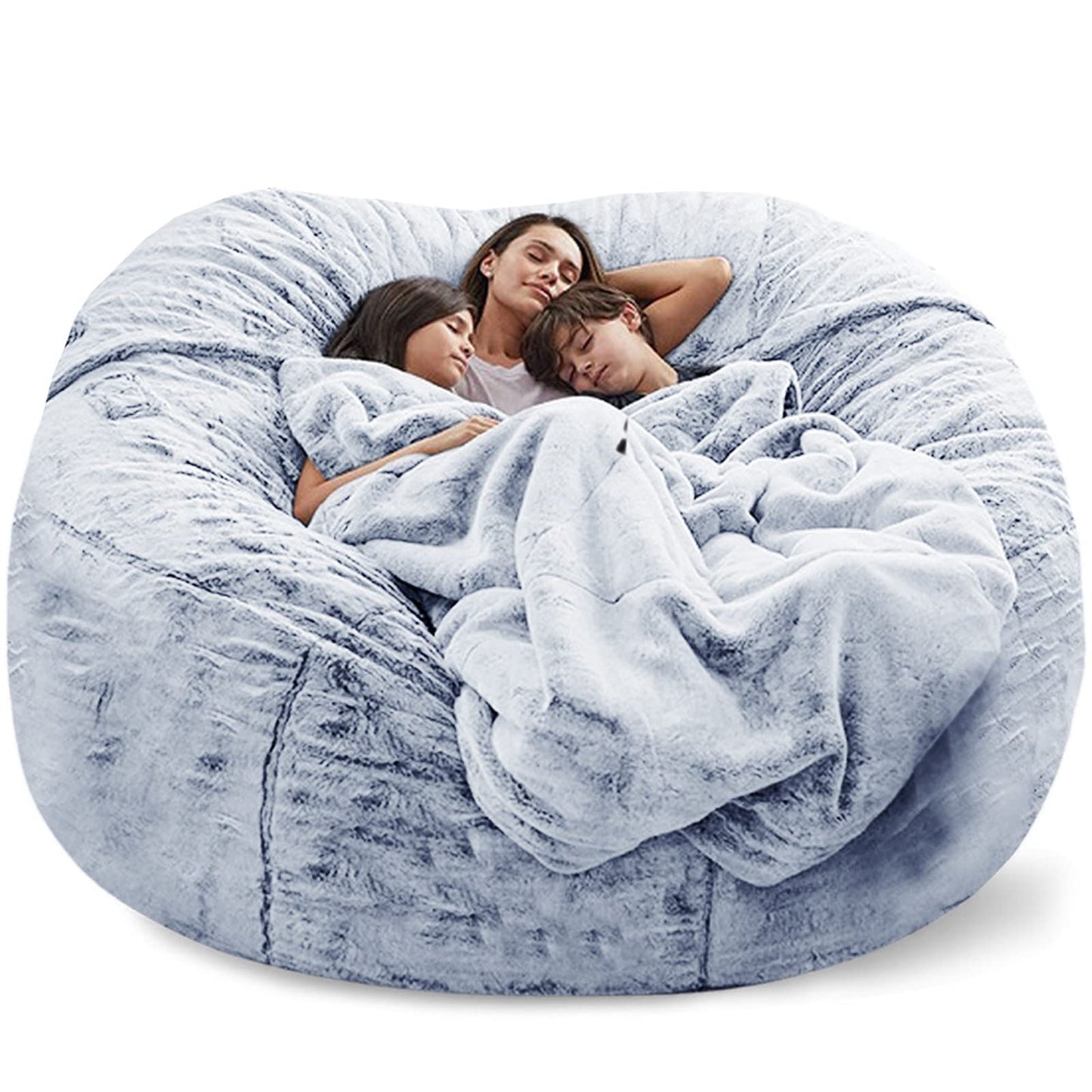 Big Huge Giant Bean Bag Chair for Adults, (No Filler) Bean Bag Chairs in Multiple Sizes and Colors Giant Foam-Filled Furniture - Machine Washable Covers, Double Stitched Seams (Black,6FT)