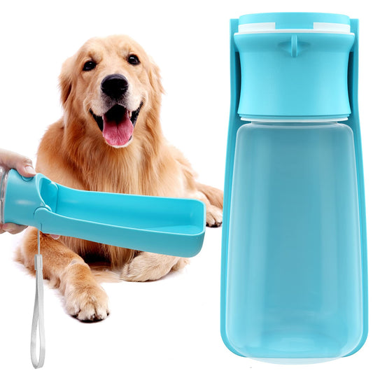 Portable Dog Water Bottle for Walking 19 OZ or 12 OZ Portable Pet Water Bottles for Puppy Small Medium Large Dogs Water Dispenser Dog Water Bowl Dog Accessories (19OZ Blue) (19 OZ Blue)