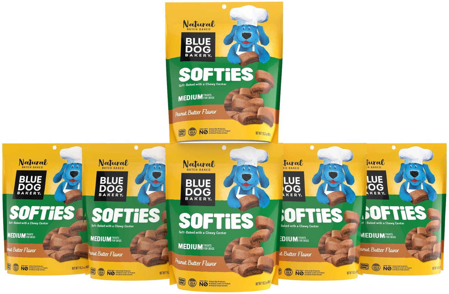 Blue Dog Bakery Natural Dog Treats, Softies, Peanut Butter Flavor, 16.2oz Bag, 1 Bag