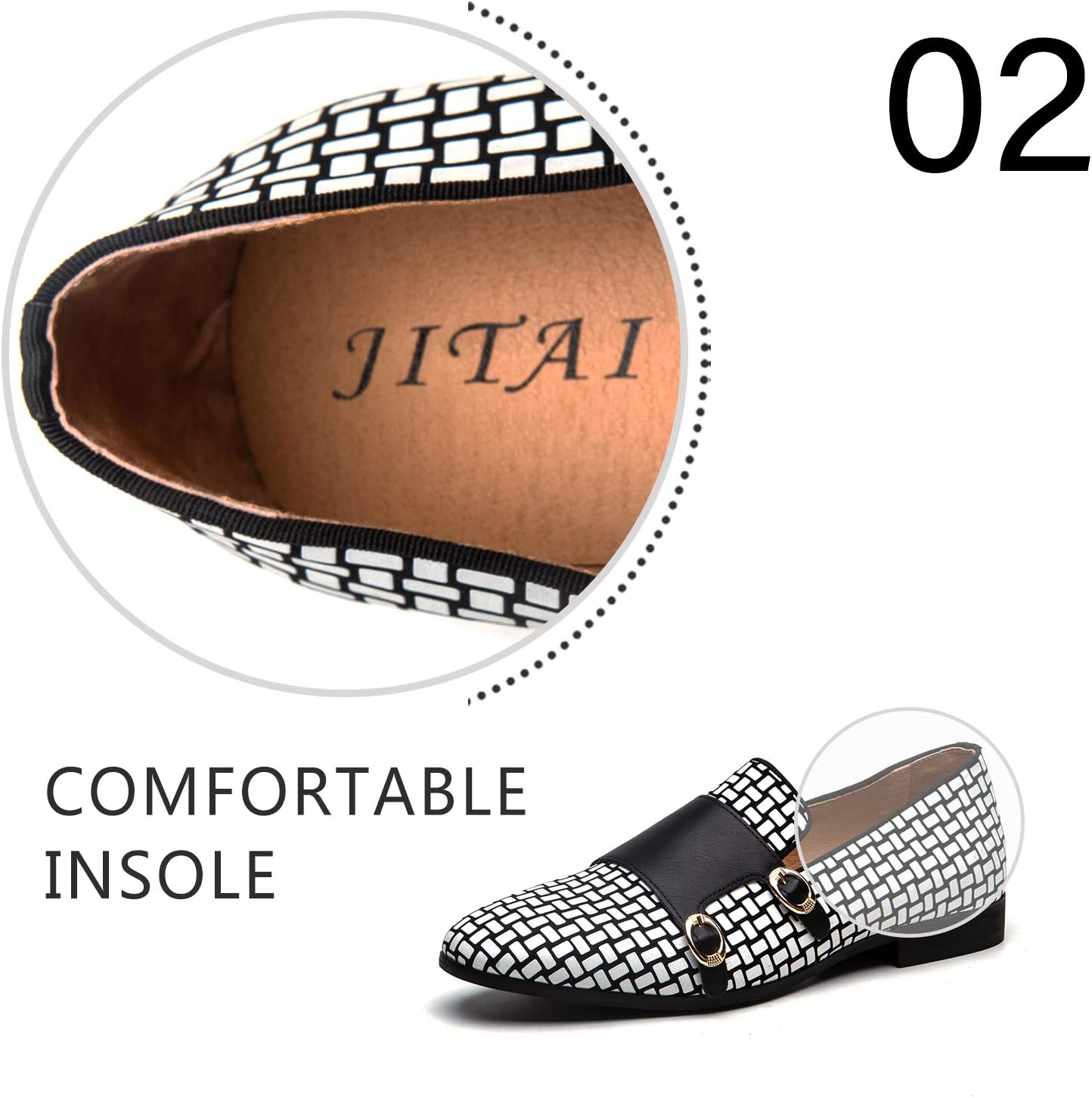 JITAI Luxury Men Shoes Black Loafers Leather Men 's Casual Shoes Brand Comfortable