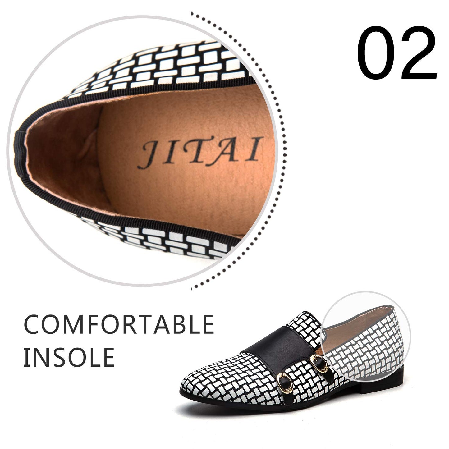 JITAI Luxury Men Shoes Black Loafers Leather Men 's Casual Shoes Brand Comfortable